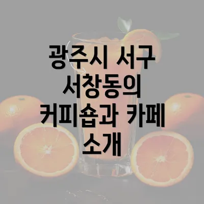 광주시 서구 서창동의 커피숍과 카페 소개