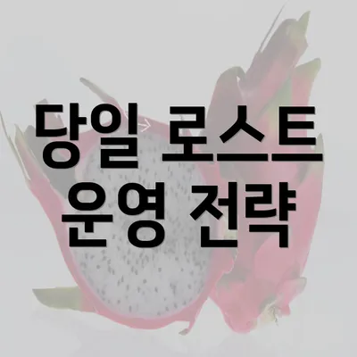 당일 로스트 운영 전략