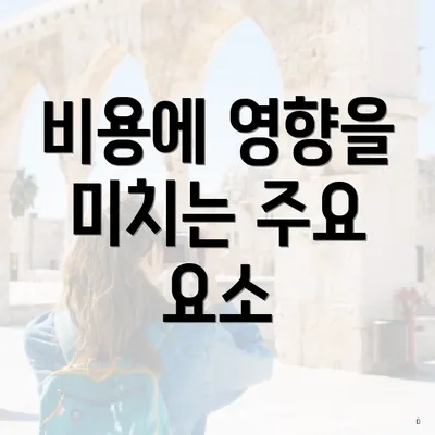 비용에 영향을 미치는 주요 요소