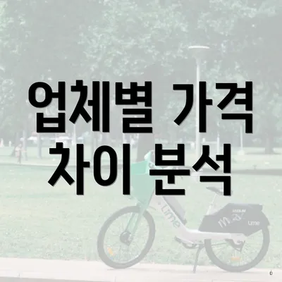 업체별 가격 차이 분석