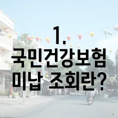 1. 국민건강보험 미납 조회란?