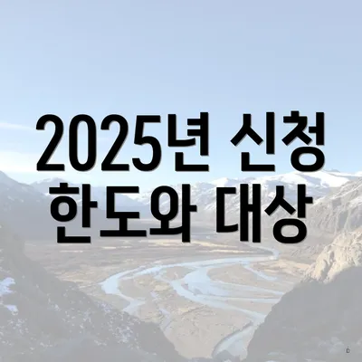 2025년 신청 한도와 대상