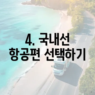 4. 국내선 항공편 선택하기