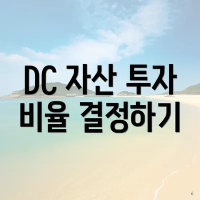 DC 자산 투자 비율 결정하기