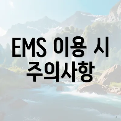 EMS 이용 시 주의사항