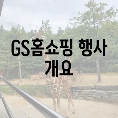 GS홈쇼핑 행사 개요