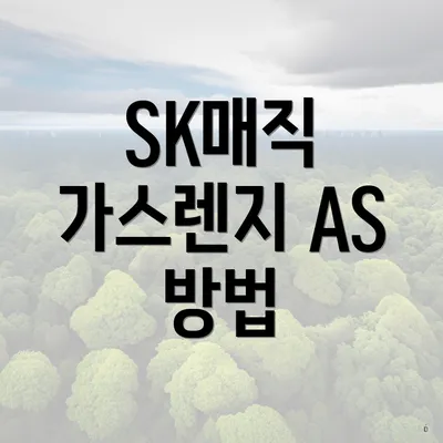 SK매직 가스렌지 AS 방법