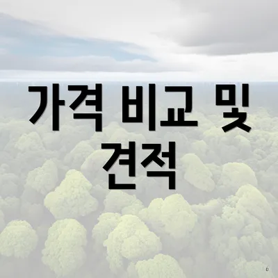 가격 비교 및 견적