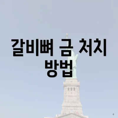 갈비뼈 금 처치 방법