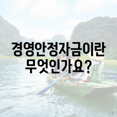 경영안정자금이란 무엇인가요?