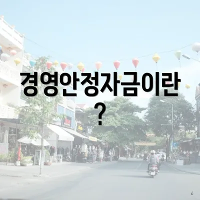경영안정자금이란?