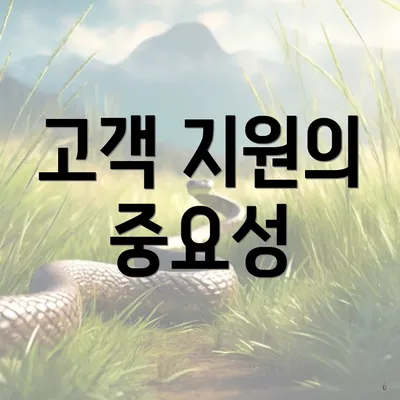 고객 지원의 중요성