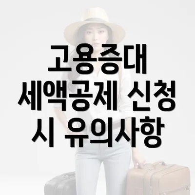 고용증대 세액공제 신청 시 유의사항