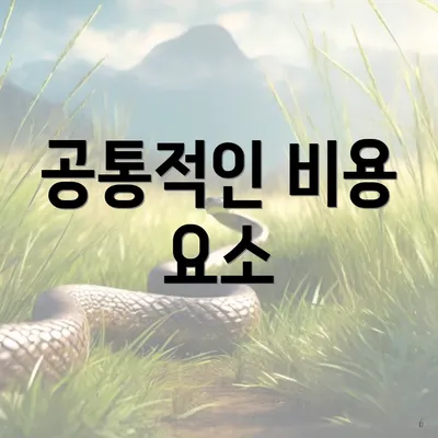 공통적인 비용 요소