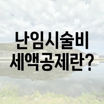 난임시술비 세액공제란?