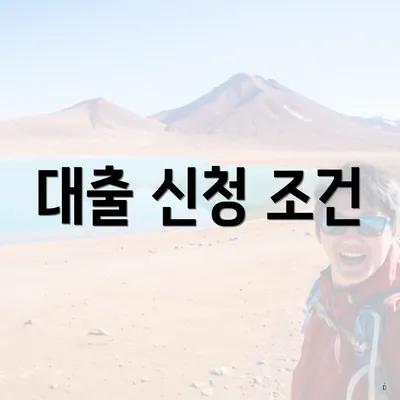 대출 신청 조건