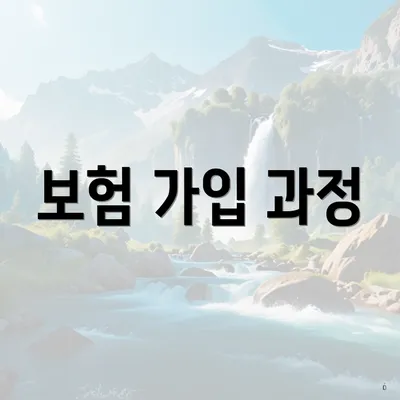 보험 가입 과정