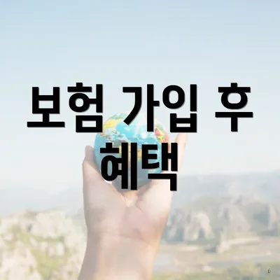 보험 가입 후 혜택