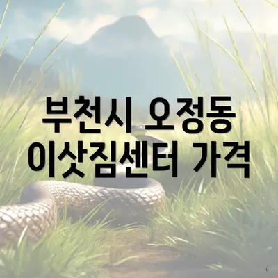 부천시 오정동 이삿짐센터 가격