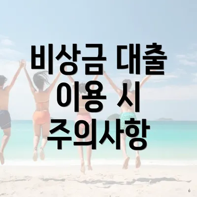 비상금 대출 이용 시 주의사항