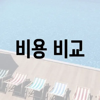 비용 비교