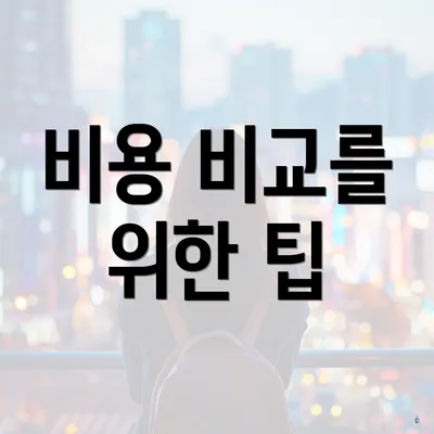 비용 비교를 위한 팁