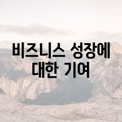 비즈니스 성장에 대한 기여