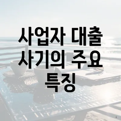 사업자 대출 사기의 주요 특징