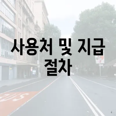 사용처 및 지급 절차