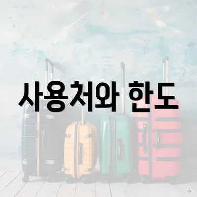 사용처와 한도