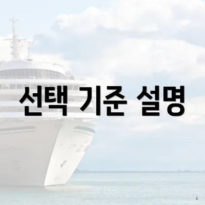 선택 기준 설명
