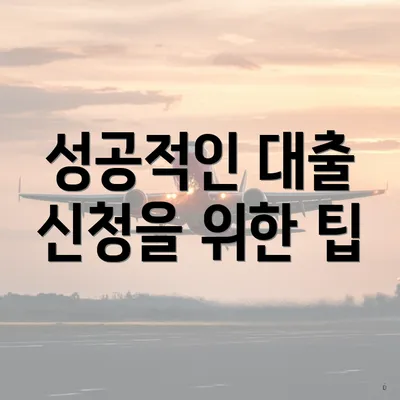 성공적인 대출 신청을 위한 팁