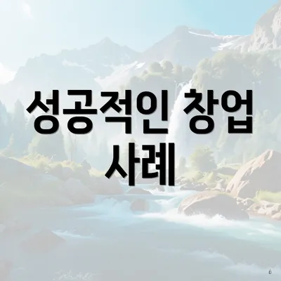 성공적인 창업 사례