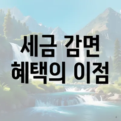 세금 감면 혜택의 이점