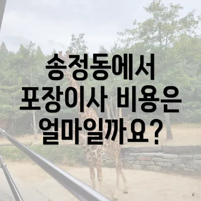 송정동에서 포장이사 비용은 얼마일까요?