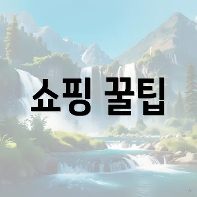 쇼핑 꿀팁