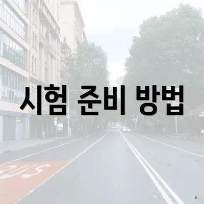 시험 준비 방법