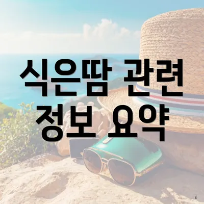 식은땀 관련 정보 요약