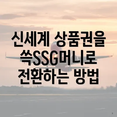 신세계 상품권을 쓱SSG머니로 전환하는 방법