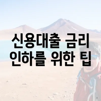 신용대출 금리 인하를 위한 팁