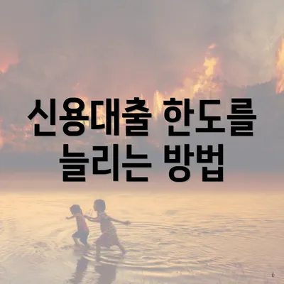 신용대출 한도를 늘리는 방법
