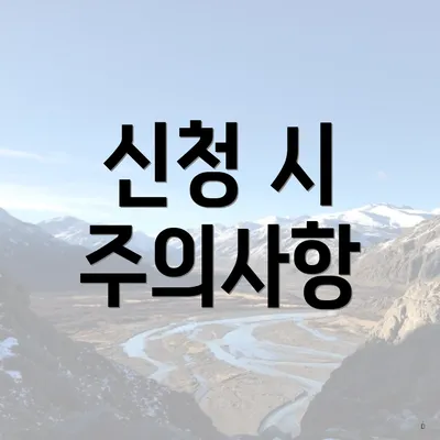 신청 시 주의사항