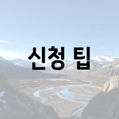 신청 팁