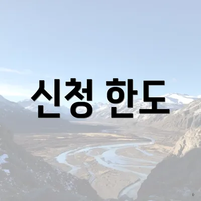 신청 한도