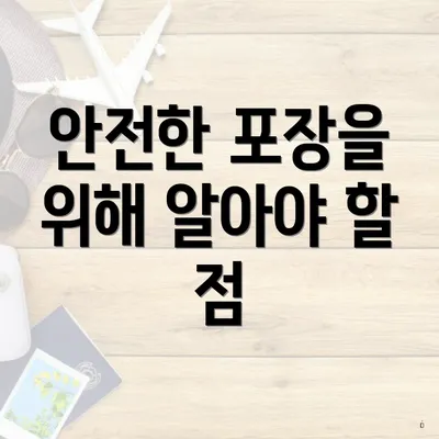 안전한 포장을 위해 알아야 할 점