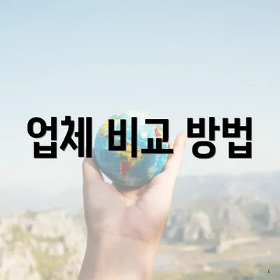 업체 비교 방법