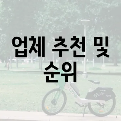 업체 추천 및 순위