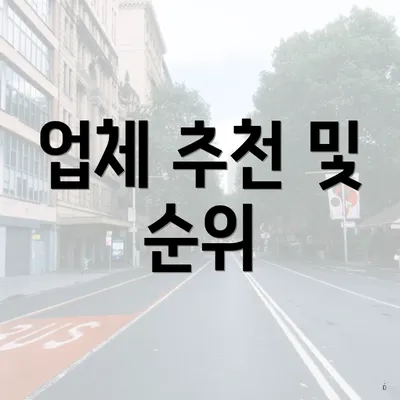 업체 추천 및 순위