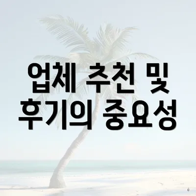 업체 추천 및 후기의 중요성