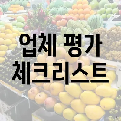 업체 평가 체크리스트